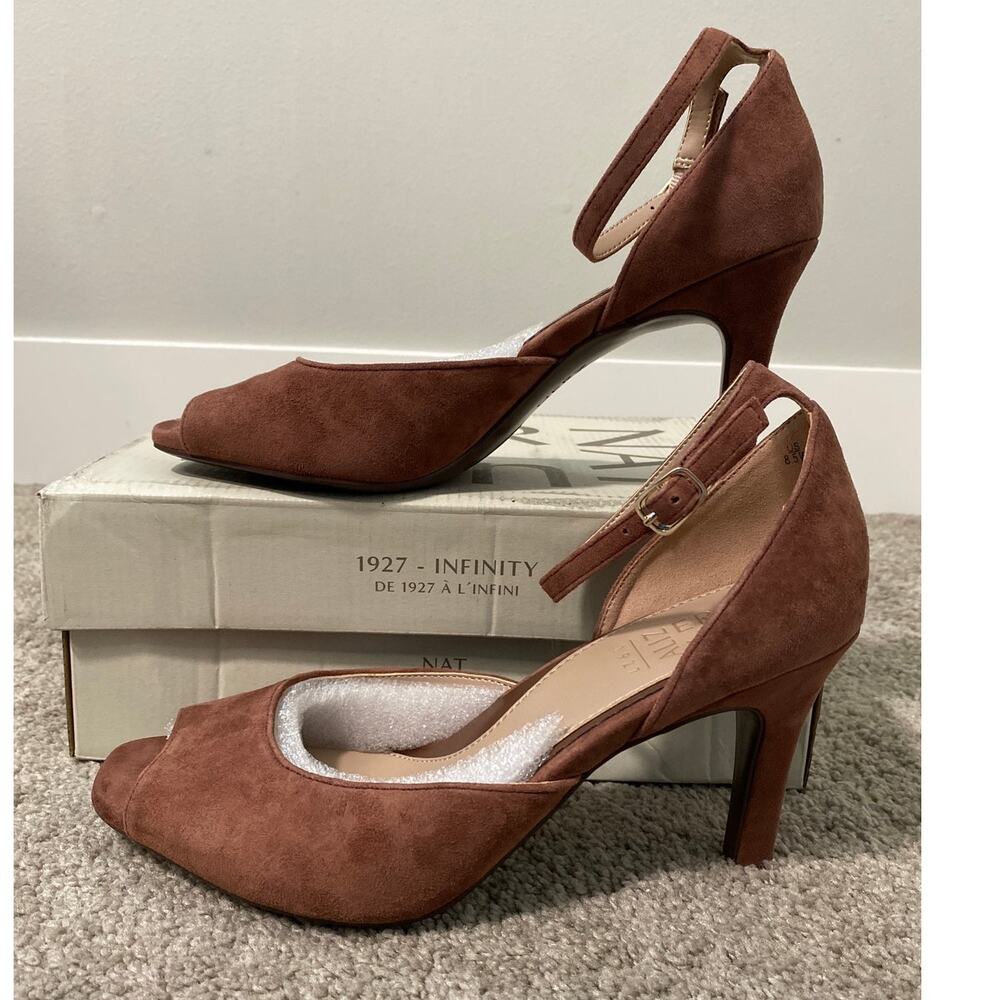New Naturalizer Asha Cappuccino Suede Heels Women’s Size 8.5 W